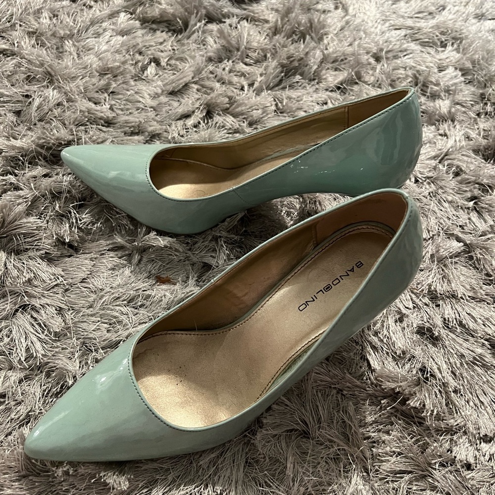 Mint green pumps